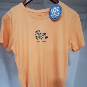 NWT Life Is Good dog best friends 100% cotton tee